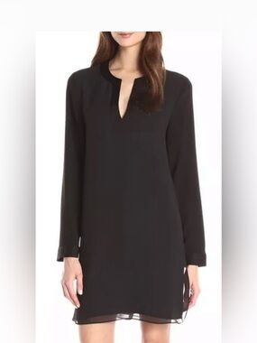 BCBGMaxAzria Black Long-Sleeve Shift Dress